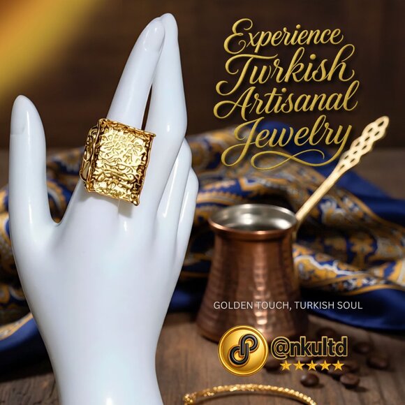 Turkish Stunning Handmade Artisan 18K Gold Plated Brass Fine Leaf Earrings - Picture 8 of 11